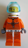 LEGO cty1061 Astronaut - Male, Orange Spacesuit with Dark Bluish Gray Lines, Trans Light Blue Large Visor, Stubble, Moustache and Sideburns